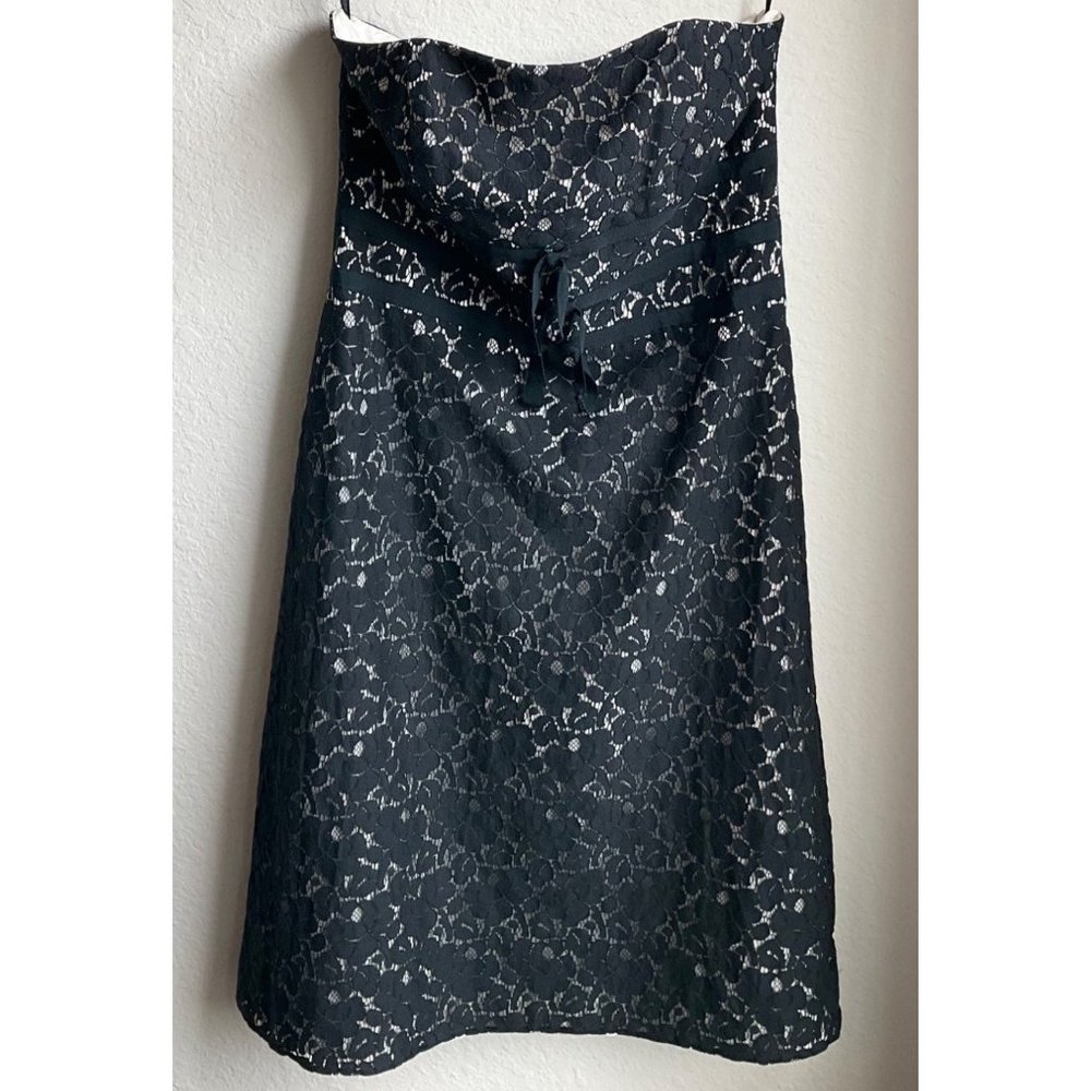 White Black House Market lace strapless A line cotton blend dress size 6